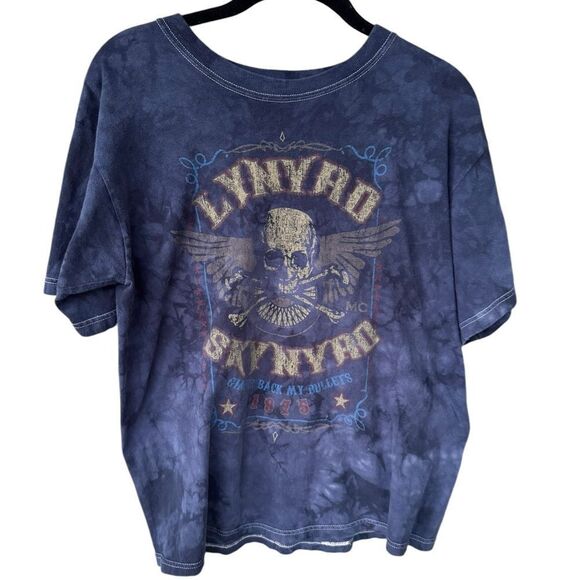 Lynyrd Skynyrd Tops - Lynyrd Skynyrd Gimme Back My Bullets Tie Dye Blue 2007 T-Shirt women’s L